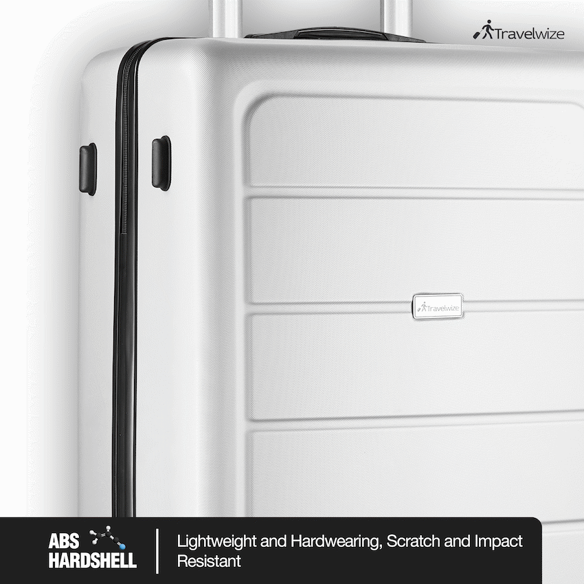 Travelwize Maple ABS 55cm 4-Wheels Spinner Luggage - Silver - Silver - Luggage