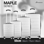 Travelwize Maple ABS 55cm 4-Wheels Spinner Luggage - Silver - Silver - Luggage