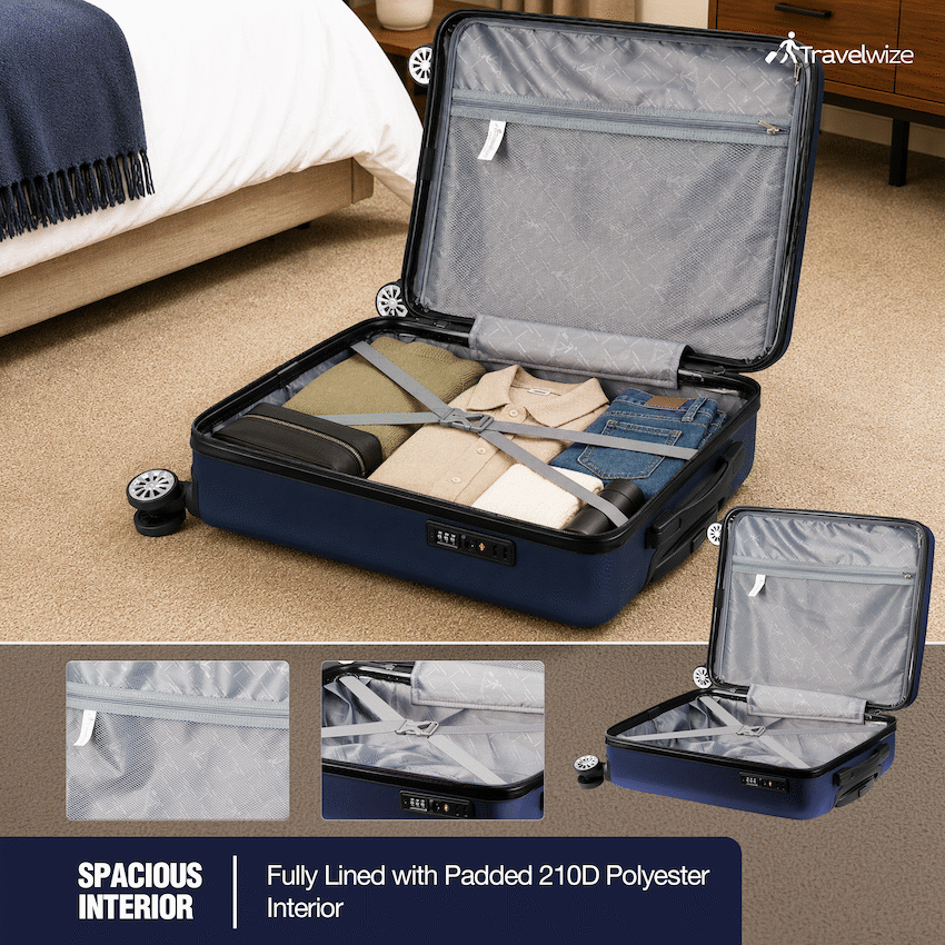 Travelwize Maple ABS 65cm 4-Wheel Spinner Luggage - Navy - Navy - Luggage