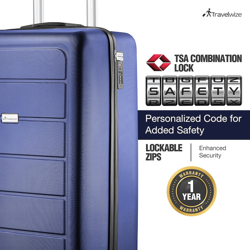 Travelwize Maple ABS 65cm 4-Wheel Spinner Luggage - Navy - Navy - Luggage