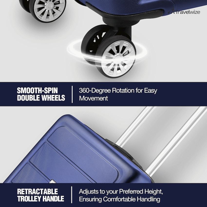Travelwize Maple ABS 65cm 4-Wheel Spinner Luggage - Navy - Navy - Luggage