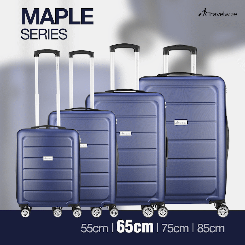 Travelwize Maple ABS 65cm 4-Wheel Spinner Luggage - Navy - Navy - Luggage