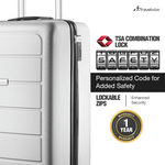 Travelwize Maple ABS 65cm 4-Wheel Spinner Luggage - Silver - Silver - Luggage