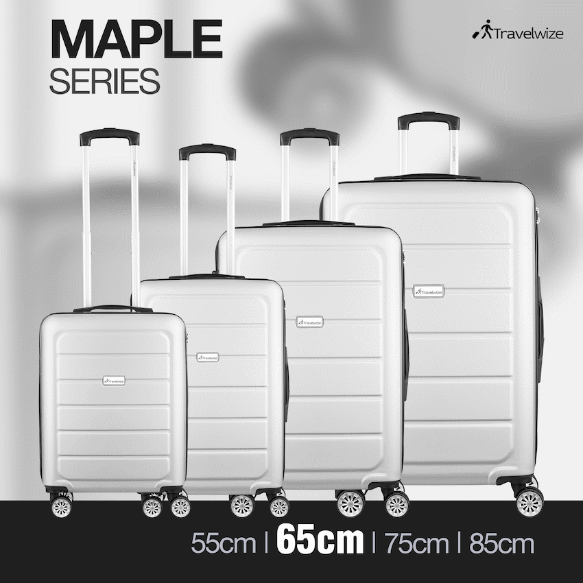 Travelwize Maple ABS 65cm 4-Wheel Spinner Luggage - Silver - Silver - Luggage