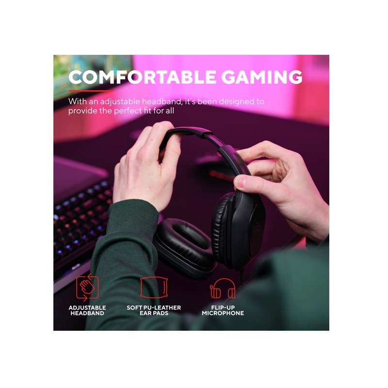 Trust GXT415 Zirox Wired Gaming Headset - Black - Black