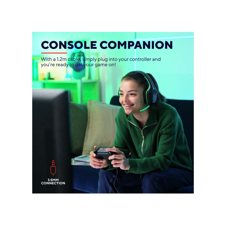 Trust GXT415X Zirox Wired Gaming Headset Xbox - Black / Green