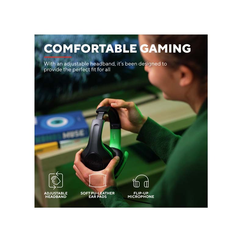 Trust GXT415X Zirox Wired Gaming Headset Xbox - Black / Green