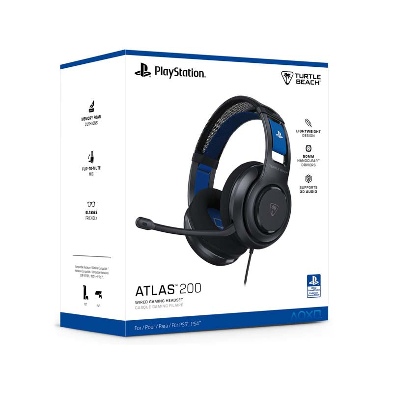 Turtle Beach Atlas 200 WIred Gaming Headset for PS5 - Black - Black