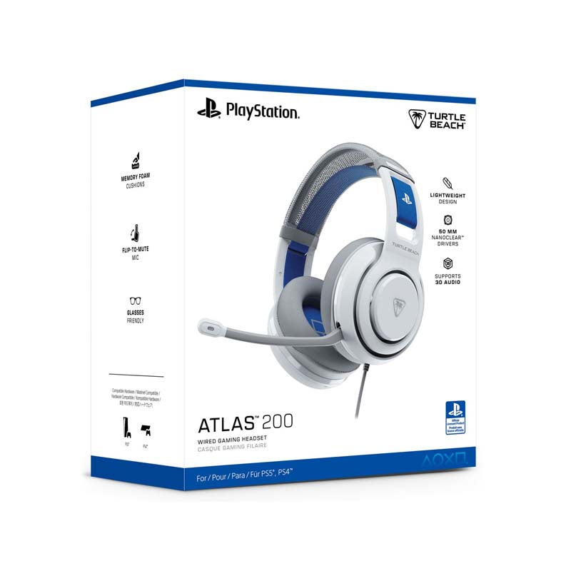 Turtle Beach Atlas 200 Wired Gaming Headset for PS5 - White - White
