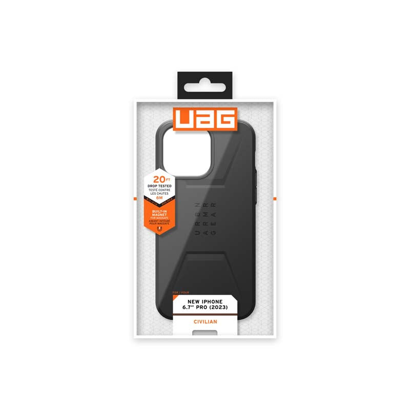UAG Apple iPhone 15 Pro Max Civilian Magsafe FE Case - Black - Black