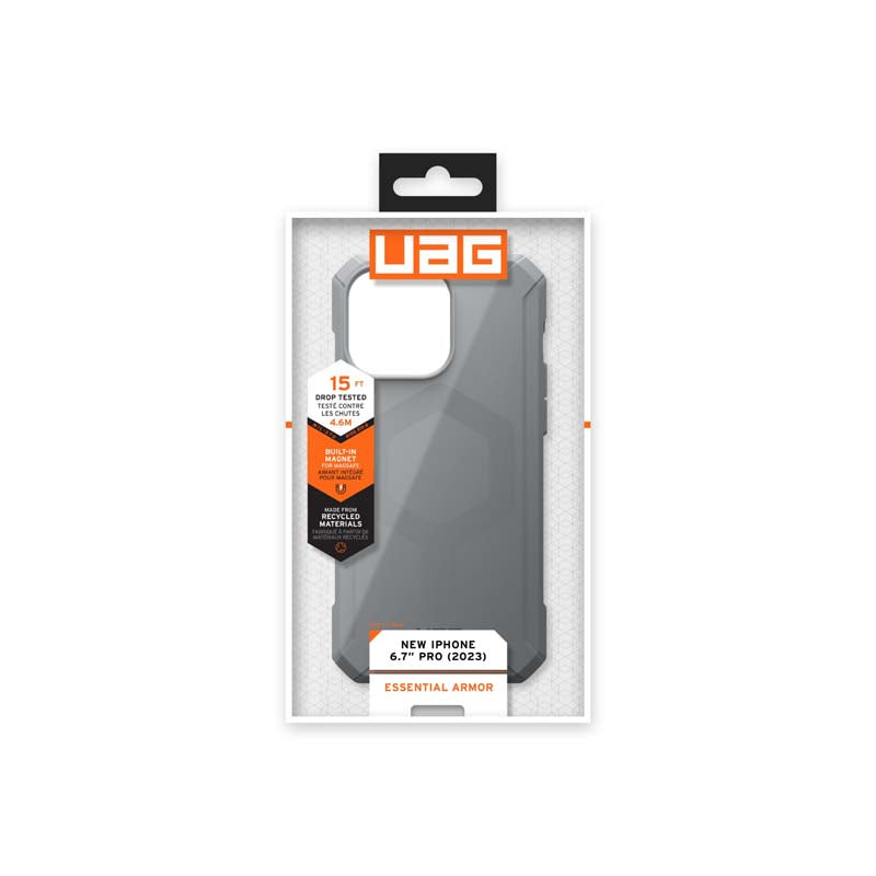 UAG Apple iPhone 15 Pro Max Essential Armor Magsafe FE Case - Silver - Silver