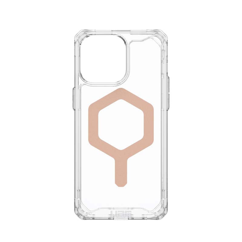 UAG Apple iPhone 15 Pro Max Plyo Magsafe FE Case - Ice / Rose Gold - Clear / Rose Gold