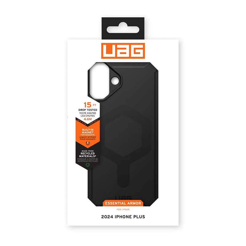 UAG Apple iPhone 16 Plus Essential Armor Magsafe Case - Black - Black