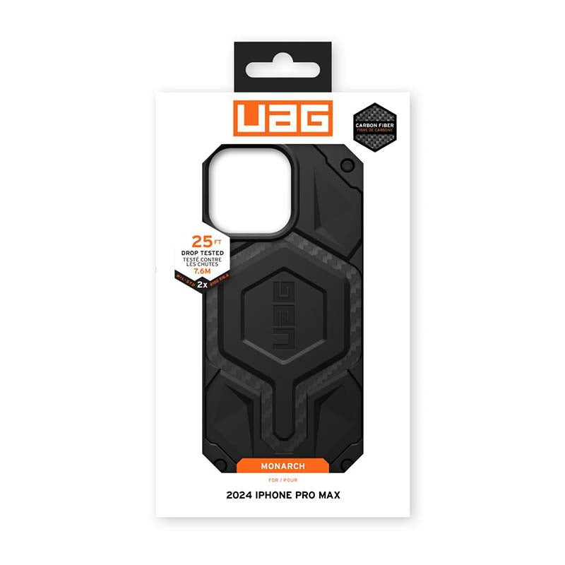 UAG Apple iPhone 16 Pro Max Monarch Case - Carbon Fibre - Black