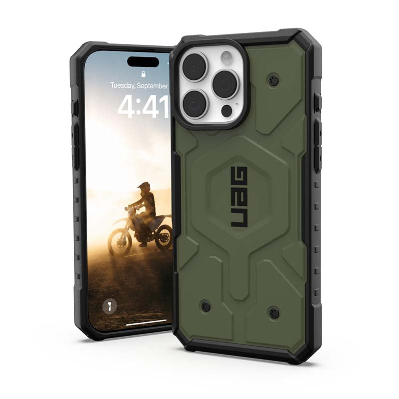 UAG Apple iPhone 16 Pro Max Pathfinder Magsafe Case - Olive Drab - Black / Green