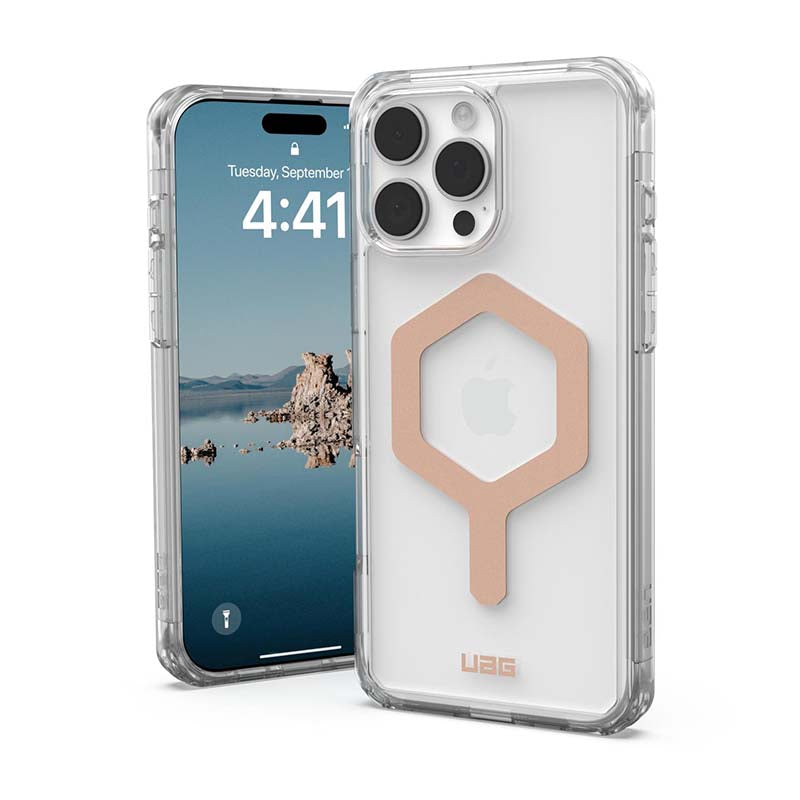 UAG Apple iPhone 16 Pro Max Plyo MagSafe Case - Ice / Rose Gold - Clear / Rose Gold