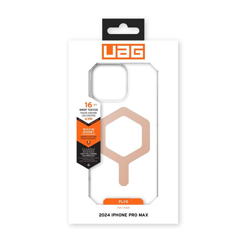 UAG Apple iPhone 16 Pro Max Plyo MagSafe Case - Ice / Rose Gold - Clear / Rose Gold