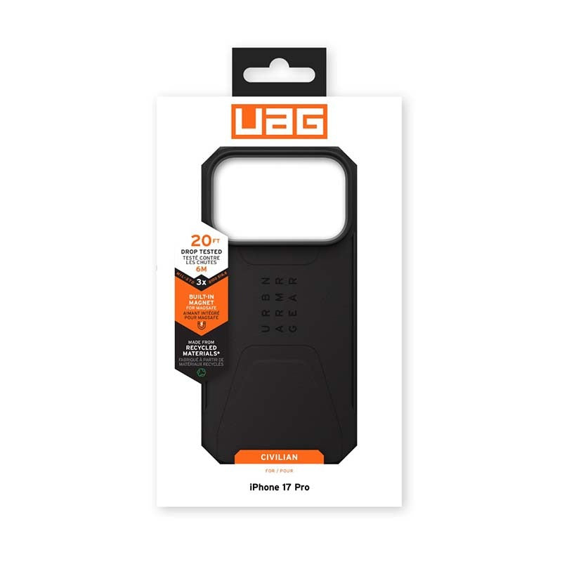 UAG Apple iPhone 17 Pro Civilian Magsafe Case - Black - Black