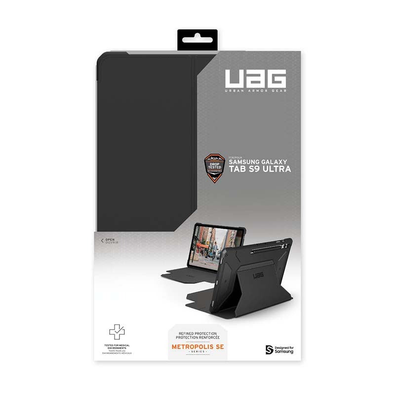 UAG Samsung Galaxy Tab S10 Ultra / Galaxy S9 Ultra Metropolis SE Tablet Case - Black - Black