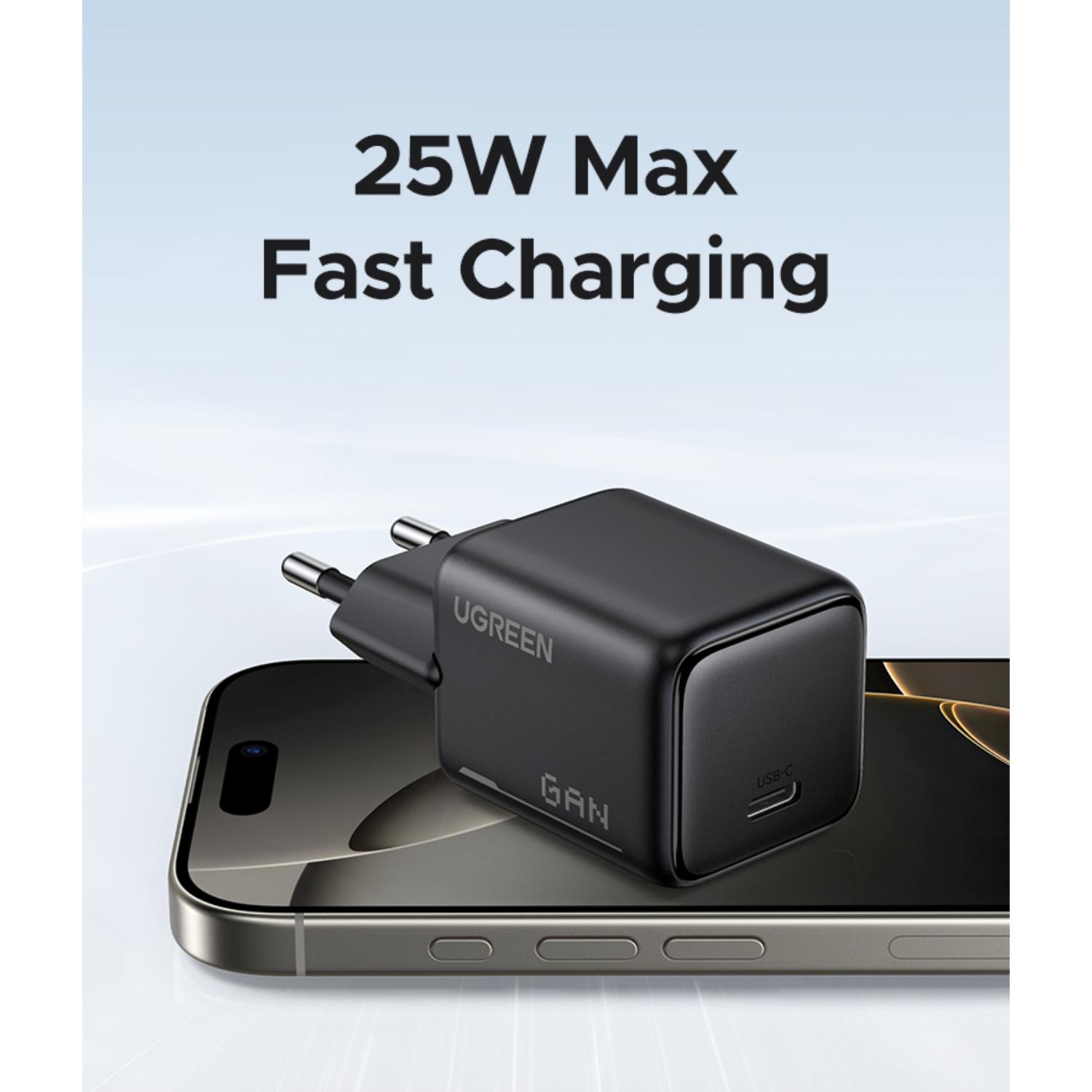 UGREEN 1 Port PD Wall Charger 25W - Black - Black