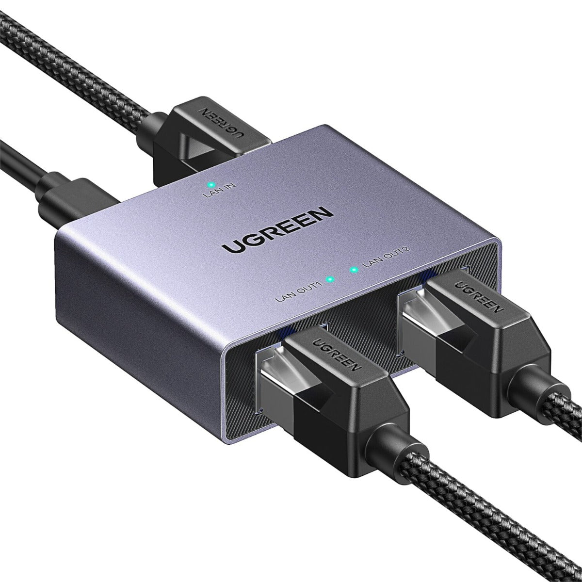 UGREEN 1-to-2 Gigabit Ethernet Splitter - Black