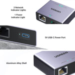 UGREEN 1-to-2 Gigabit Ethernet Splitter - Black