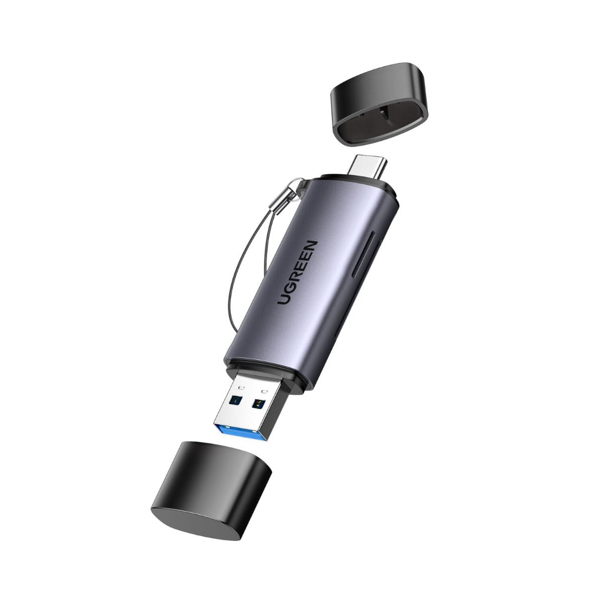 UGREEN 2-in-1 OTG Card Reader | Type-C | USB-A - Silver - Silver