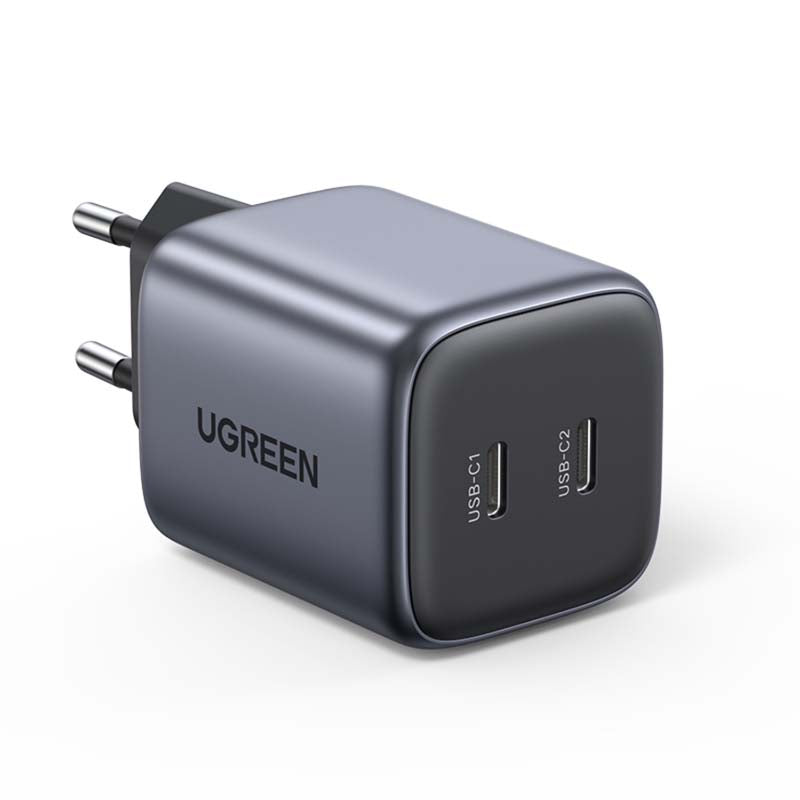 UGreen 2 Port GAN 45W PD Wall Charger - Black - Black