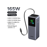 UGREEN 20000mAh Power Bank With Retractable Cable 165W – Grey - Grey