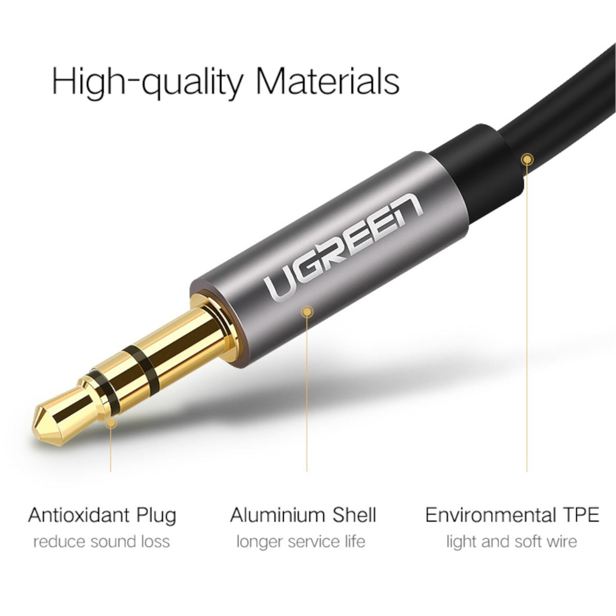 UGREEN 3.5mm Aux Cable 0.5m - Black