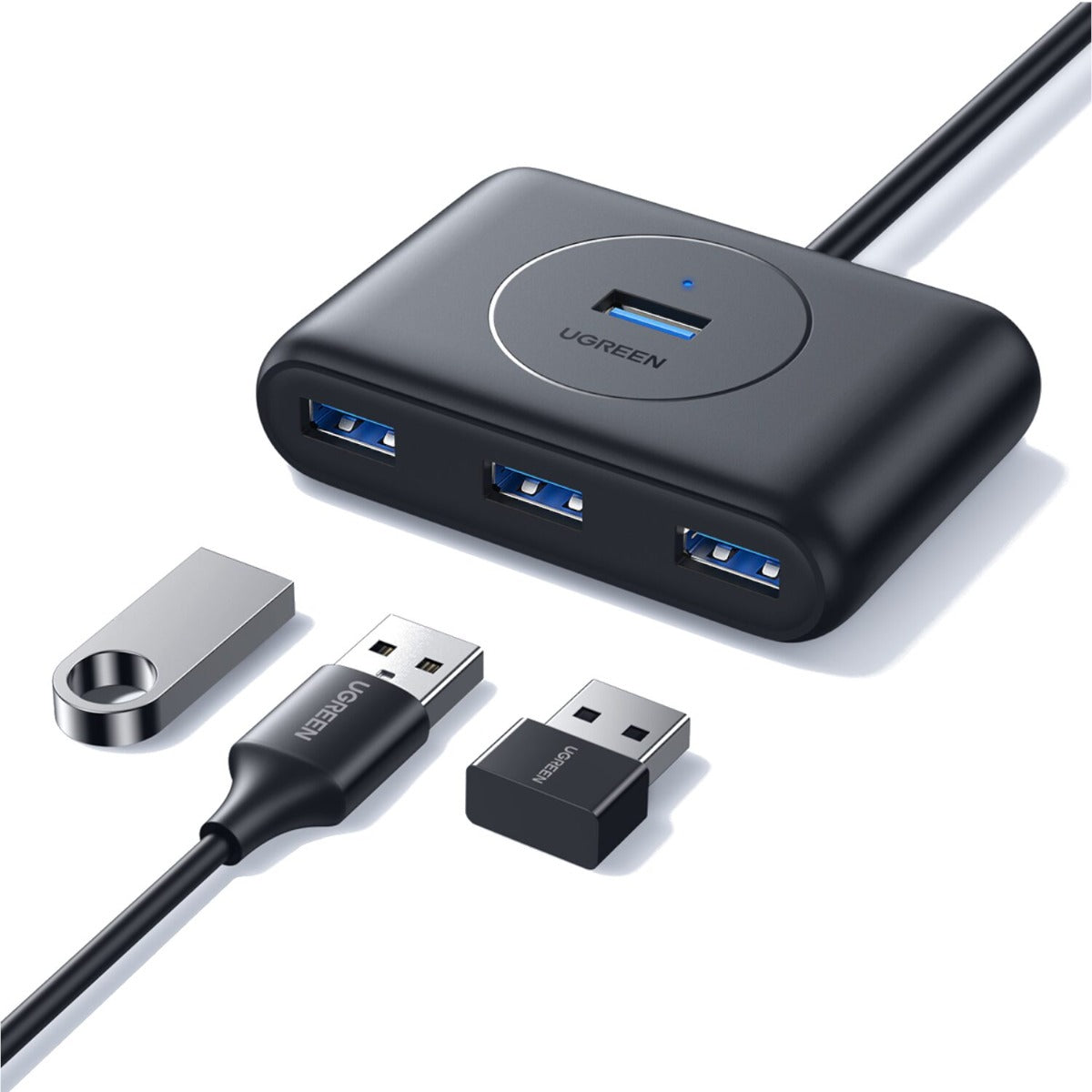 UGREEN 4-Port USB 3.0 Hub with Micro USB | 5Gbps Data Transfer - 0.5m - Black