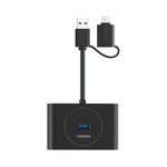 UGREEN 4-Port USB 3.0 Hub with Micro USB | 5Gbps Data Transfer - 1m - Black