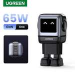 UGreen 65W Nexode RG 3 Port USB-C GaN Fast Charger - Grey - Grey