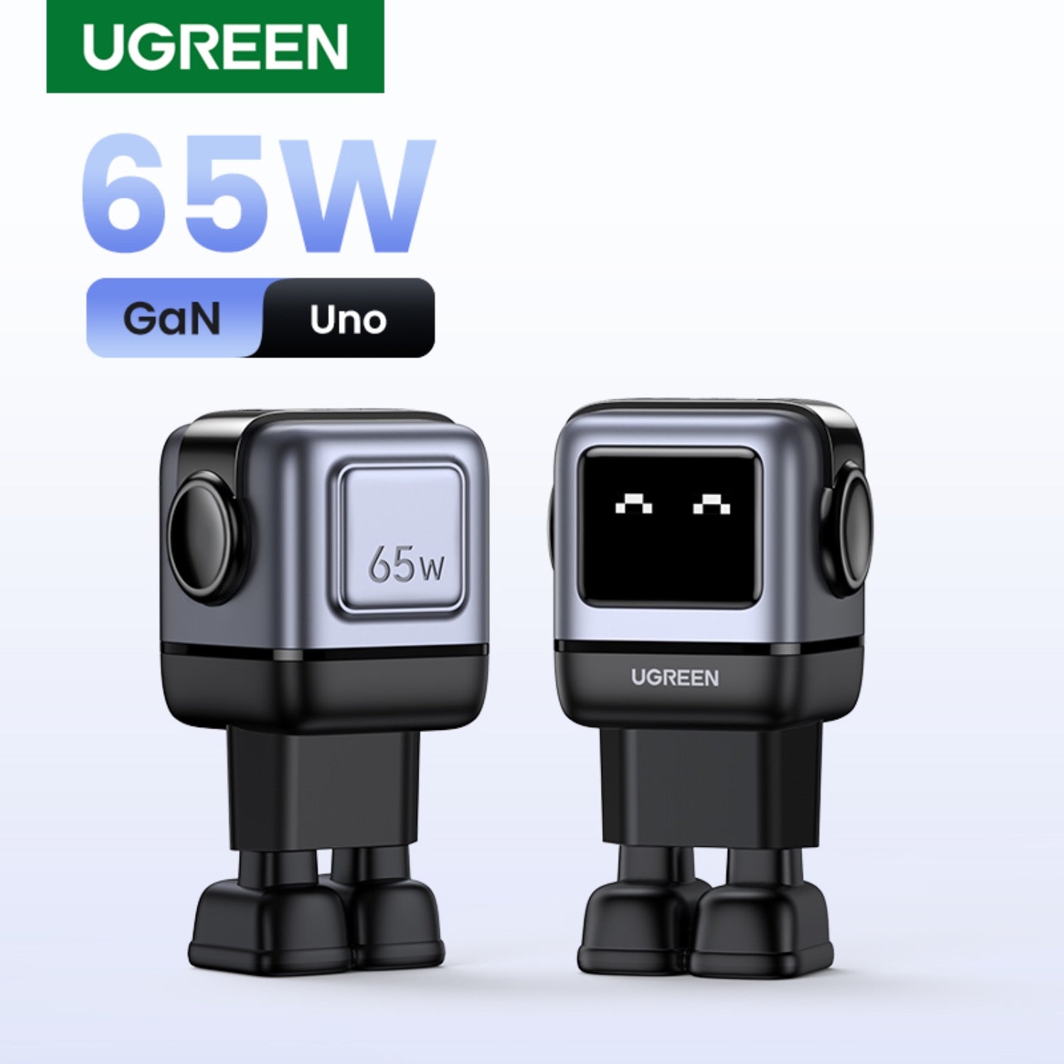 UGreen 65W Nexode RG 3 Port USB-C GaN Fast Charger - Grey - Grey