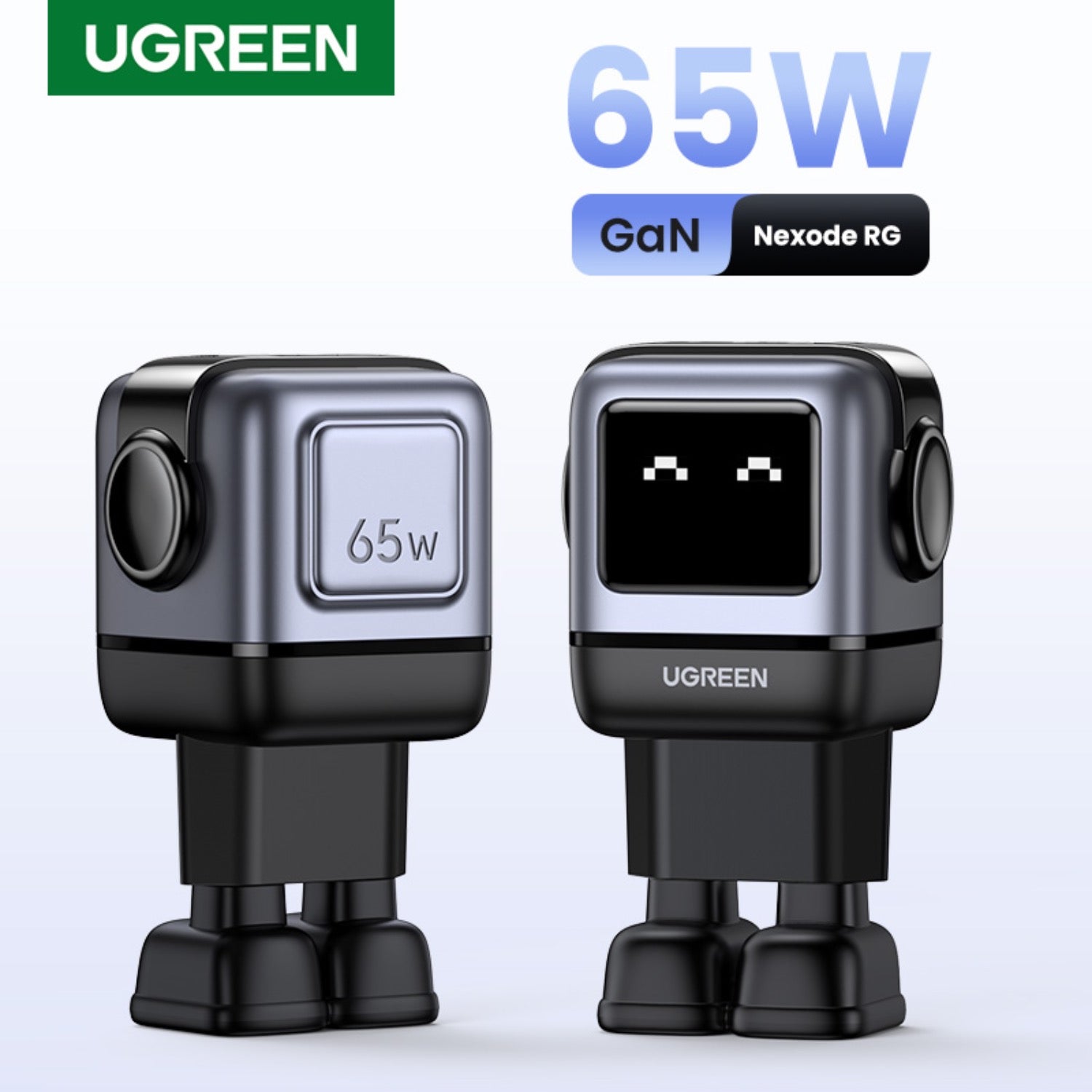 UGreen 65W Nexode RG 3 Port USB-C GaN Fast Charger - Grey - Grey