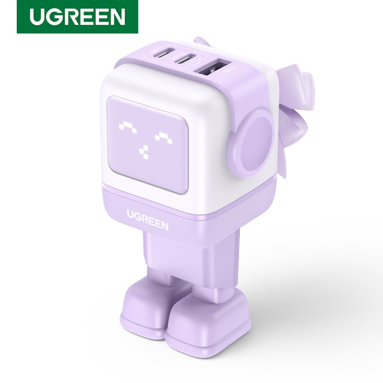 UGreen 65W Nexode RG 3 Port USB-C GaN Fast Charger - Purple - Purple