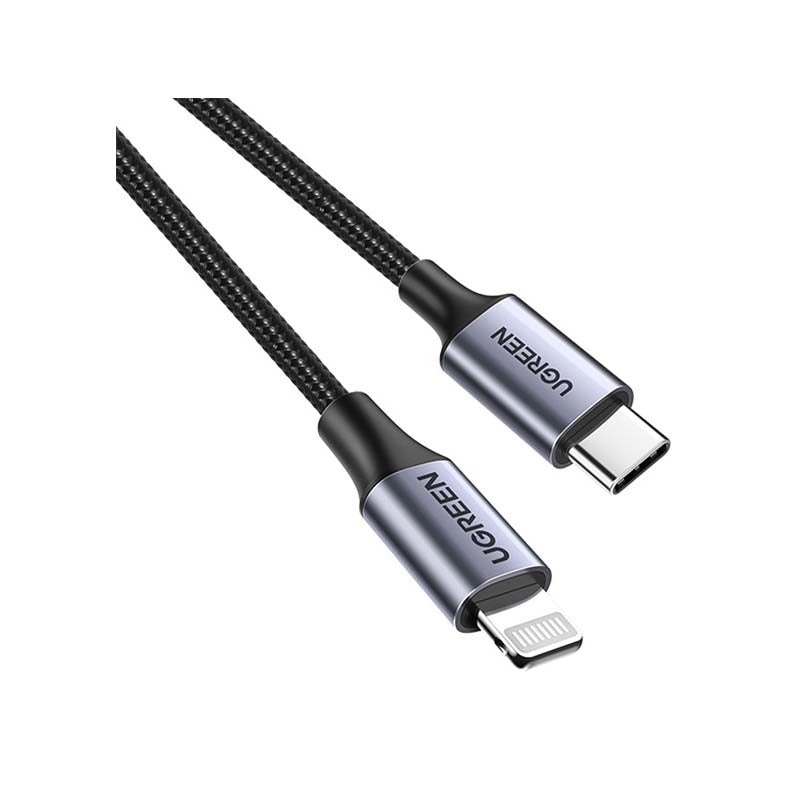 UGREEN Apple Lightning To Type C Braided Cable 1M - Black - Black