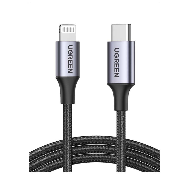 UGREEN Apple Lightning To Type C Braided Cable 1M - Black - Black