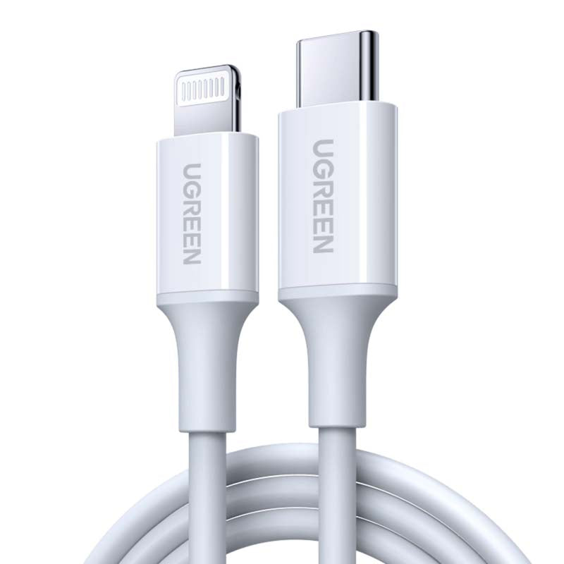 UGREEN Apple Lightning To USB Type C Cable 1M - White - White