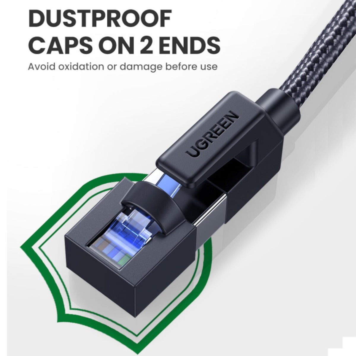 UGREEN Cat8 Nylon Braided Ethernet Cable - 40Gbps with Modular Plugs - 3m - Black
