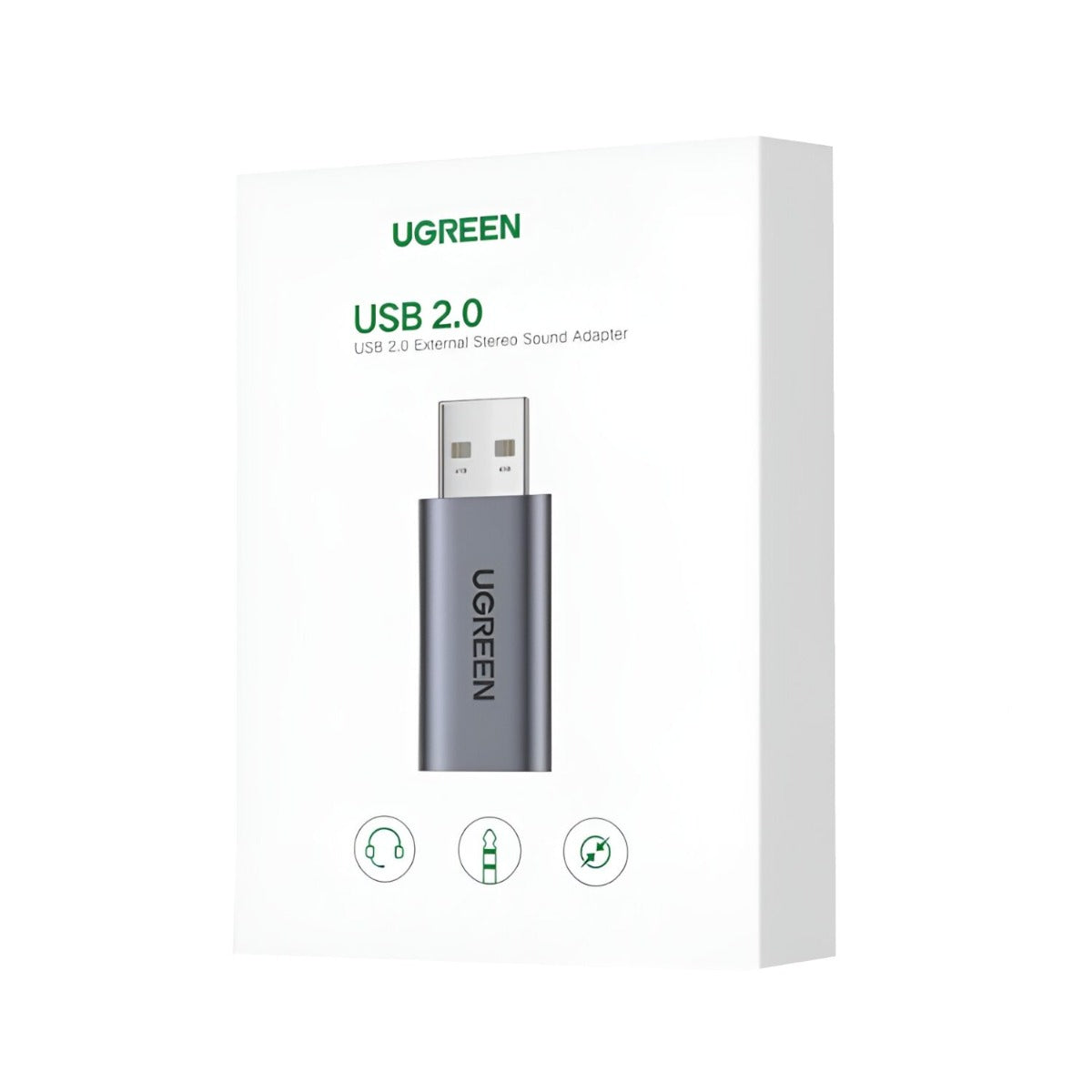 UGREEN CM383 USB-A to 3.5mm Audio Jack External Sound Adapter - Silver - Silver