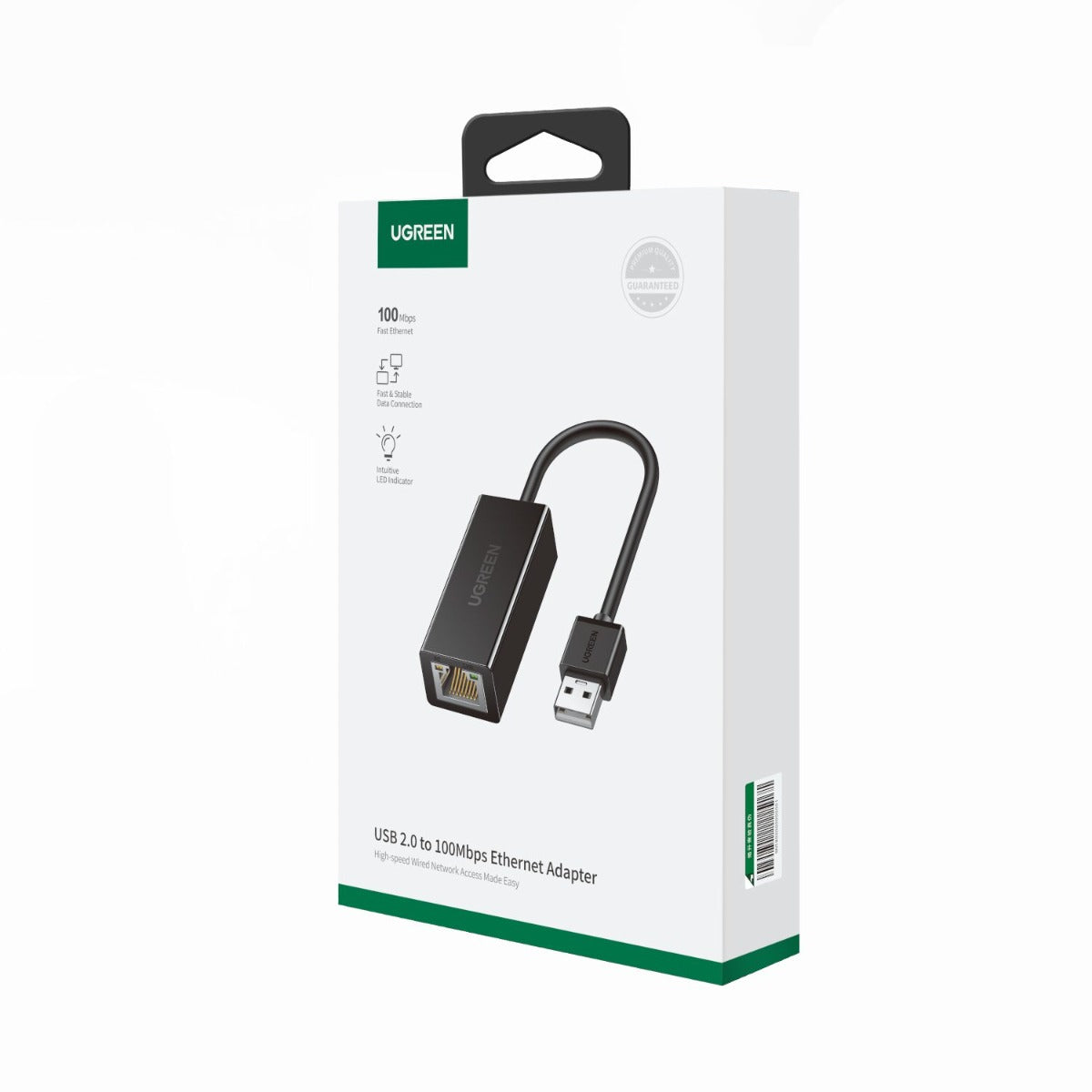 UGREEN CR110 Ethernet Adapter | USB 2.0 to RJ45 - Black - Black