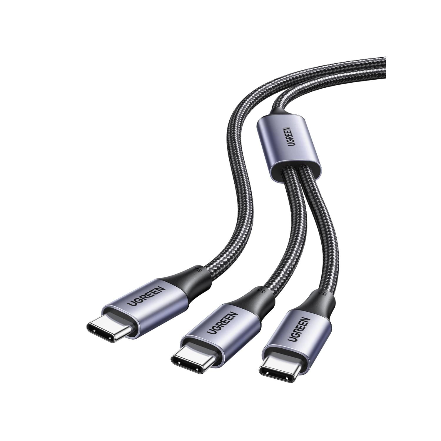 UGREEN Dual Type-C To Type-C Braided Cable 100W 1.5 Metre - Black - Black