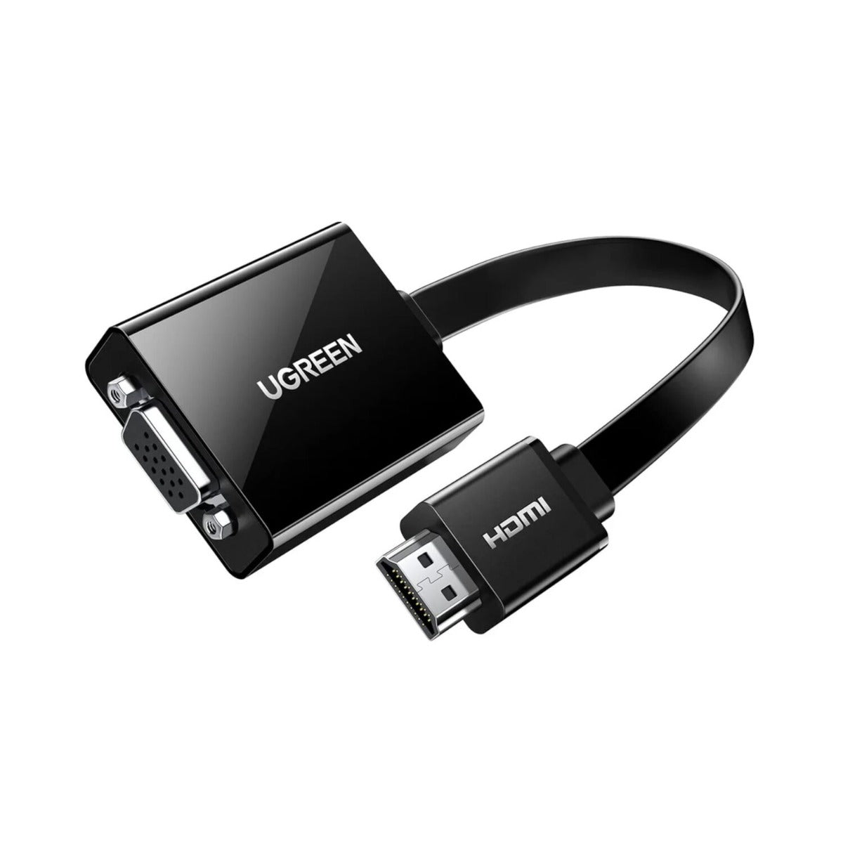 UGREEN HDMI to VGA Adapter with 3.5mm Audio & Power Port - Black - Black