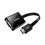 UGREEN HDMI to VGA Adapter with 3.5mm Audio & Power Port - Black - Black
