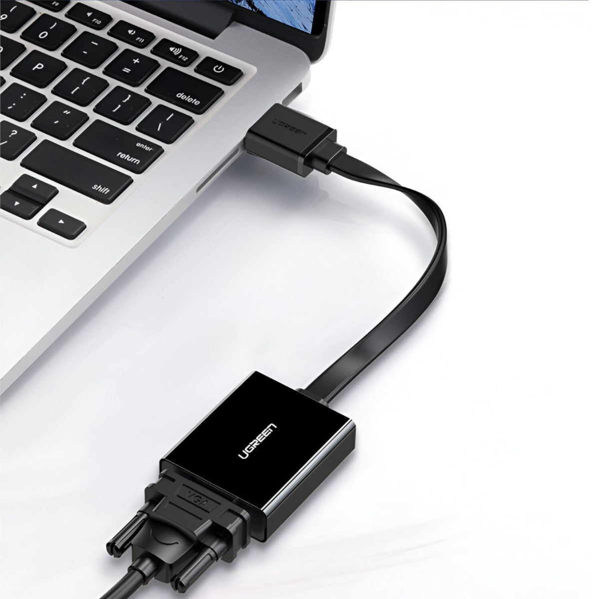 UGREEN HDMI to VGA Adapter with 3.5mm Audio & Power Port - Black - Black