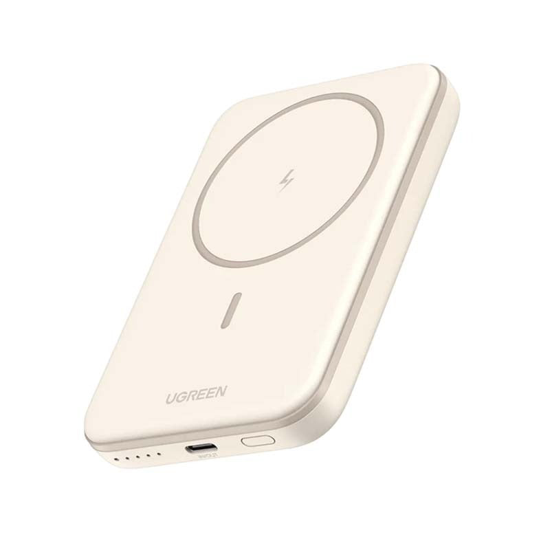UGreen Magnetic Wireless Power Bank 5000mAh - White - White