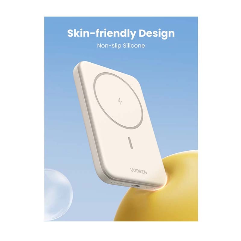 UGreen Magnetic Wireless Power Bank 5000mAh - White - White
