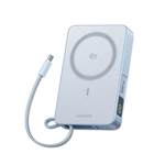 UGREEN Magnetic Wireless Power Bank With Built-in Cable 10000mAh – Blue - Blue