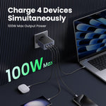 UGREEN Nexode 4 Port PD/USB Wall Charger 100W - Grey/Black - Grey/Black